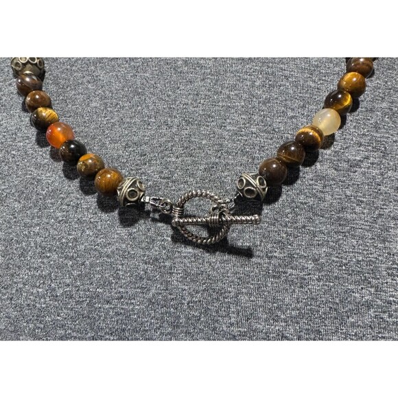Tiger Eye, Fire Agate Necklace: Moroccan Southern Cross Pendant 03YS00864 - Picture 3 of 8